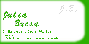 julia bacsa business card